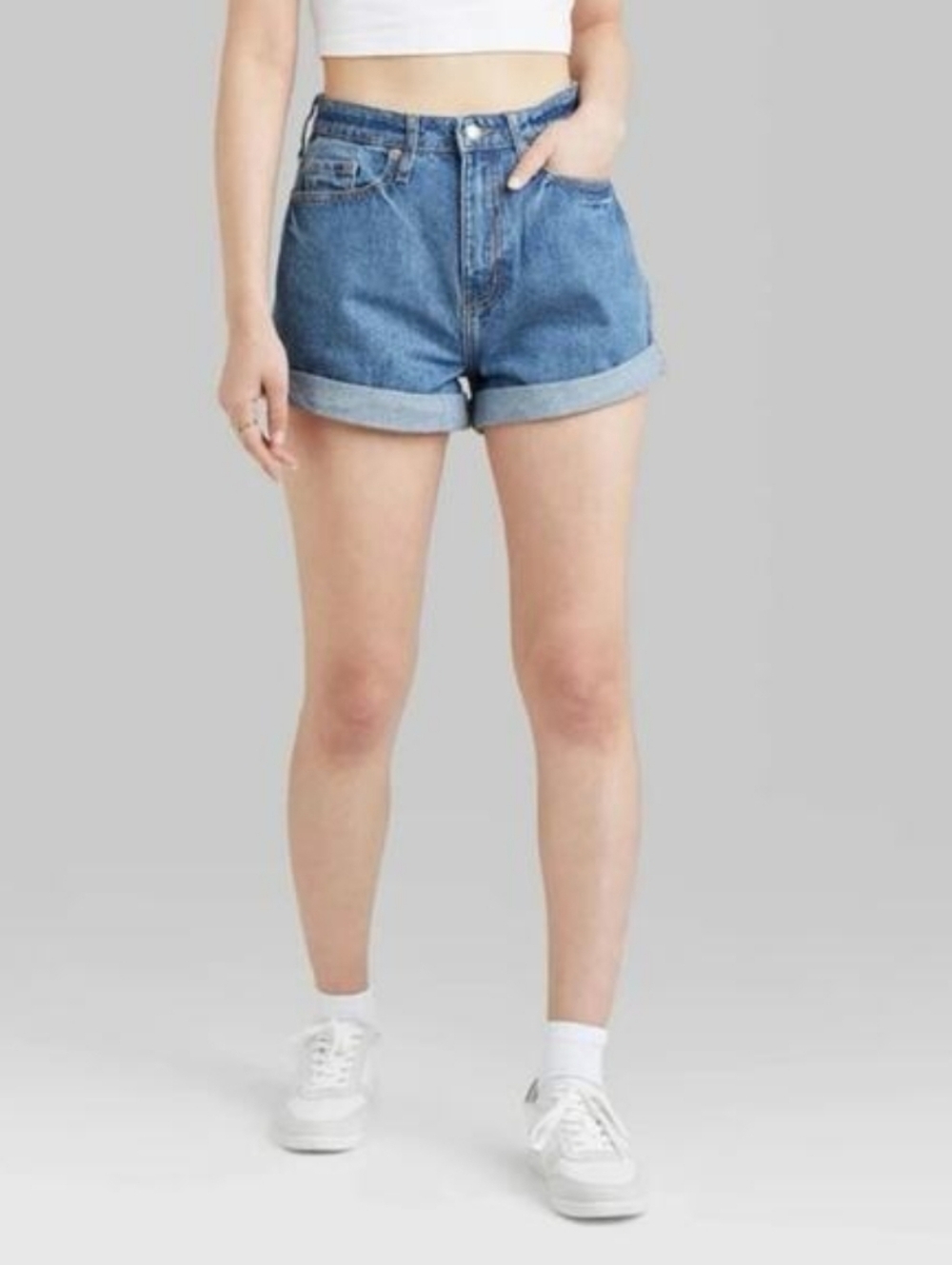 Wild fable Happy blue denim highest rise mom shorts